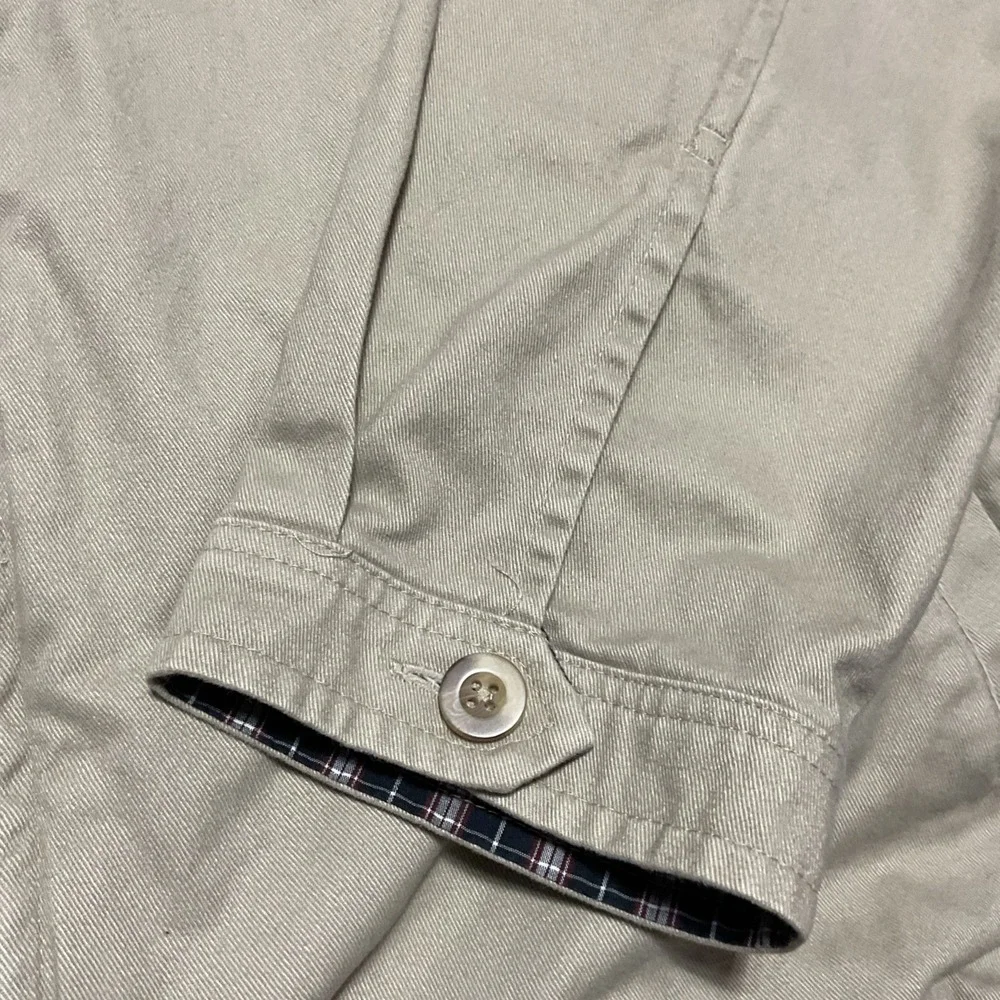 Chaps Jacket Mens 2xl Khaki Bomber Golfing Zip Up Casual Pockets Plaid Lined
